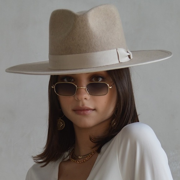 Fernweh Boheme Accessories - Oatmeal Wool Flat Brim Hat